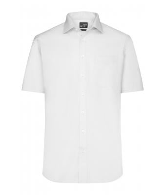 Herren-Uniformhemd JN684 Kurzarm Weiß – Vorderansicht