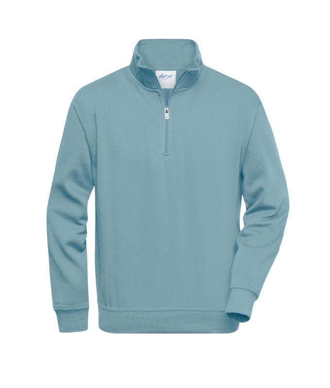 JN831 Workwear Half-Zip Sweat – steel-blue – Daiber