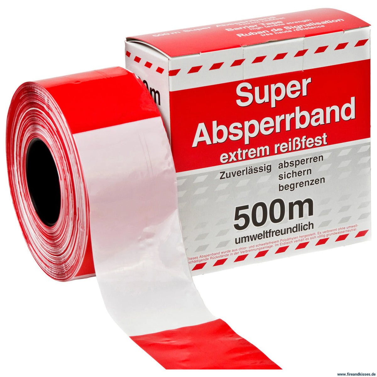 Kelmaplast Absperrband, Polizeiabsperrung, rot/weiß, 500 m