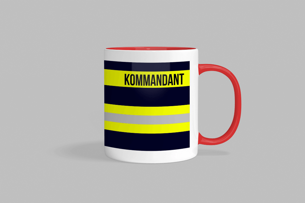 Feuerwehr-Tasse ’Kommandant’ - Rot - Tasse