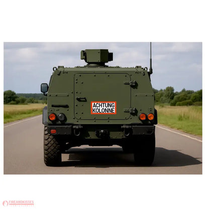 Magnetschild „Achtung Kolonne“ – für Feuerwehr THW Katastrophenschutz & militärische Marschkolonnen 60 x 30 cm
