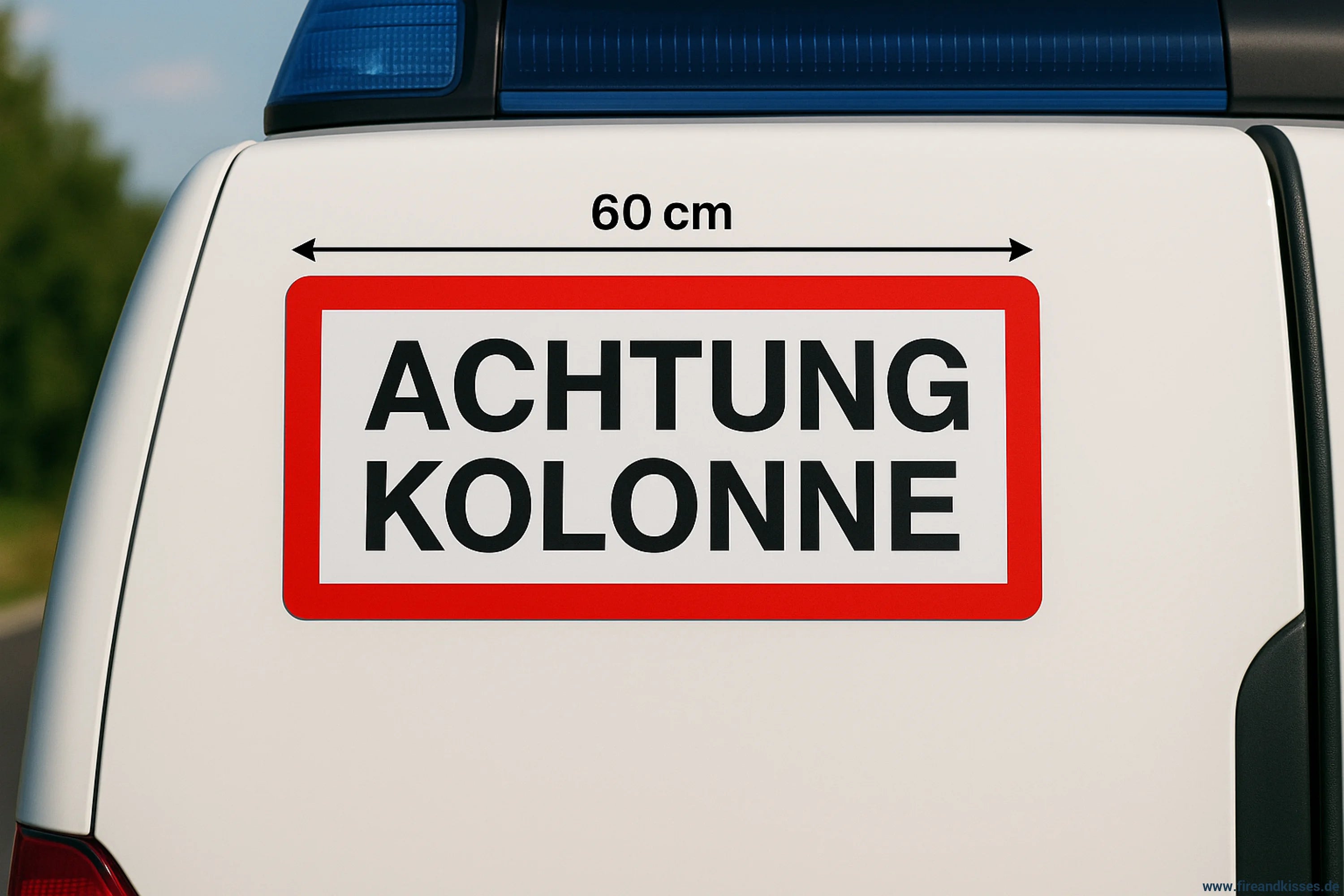 Magnetschild „achtung kolonne“ – für feuerwehr thw katastrophenschutz & militärische marschkolonnen 60 x 30 cm