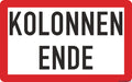 Magnetschild „kolonnenende“ – 400 × 250 mm - „kolonnenende“