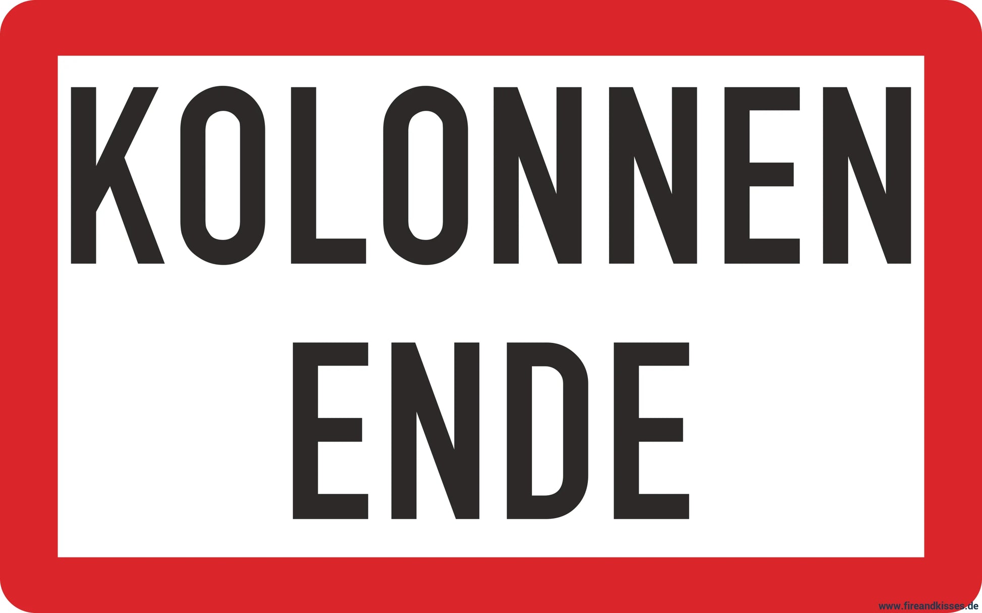 Magnetschild „kolonnenende“ – 400 × 250 mm - „kolonnenende“