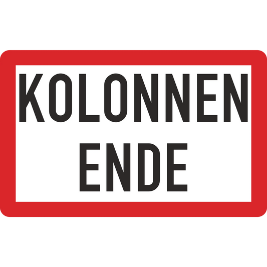 Magnetschild „kolonnenende“ – 400 × 250 mm - „kolonnenende“