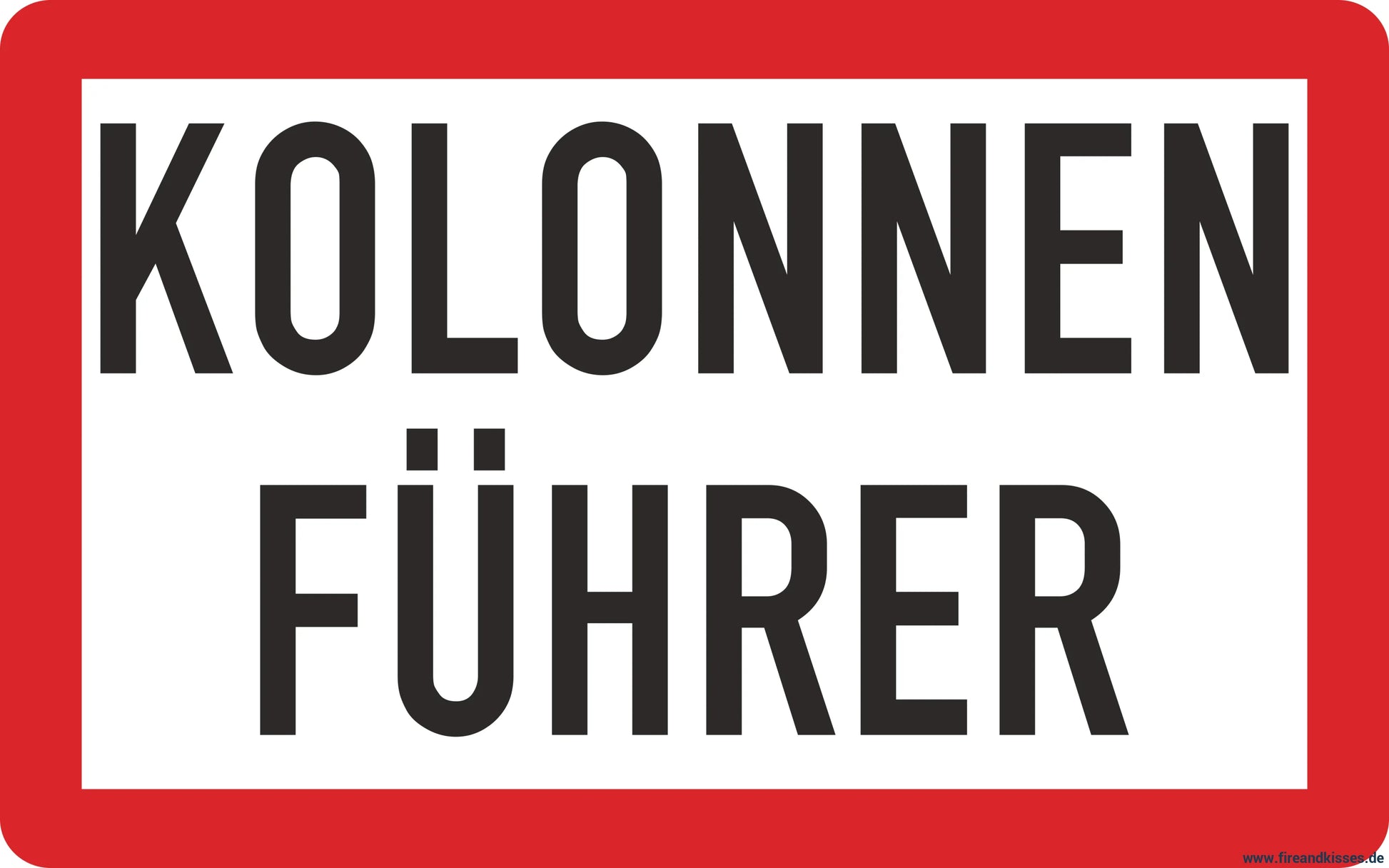 Magnetschild „kolonnenführer“ – 400 × 250 mm - „kolonnenführer“