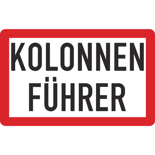 Magnetschild „kolonnenführer“ – 400 × 250 mm - „kolonnenführer“