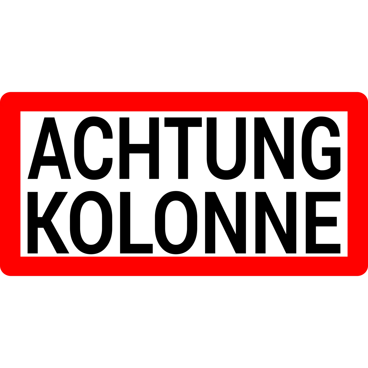 Magnetschilder-set „kolonnenfahrt“ – 3-teilig - magnetschilder-set „kolonnenfahrt“