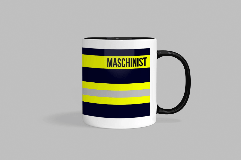 Feuerwehr-Tasse ’Maschinist’ - Schwarz - Tasse