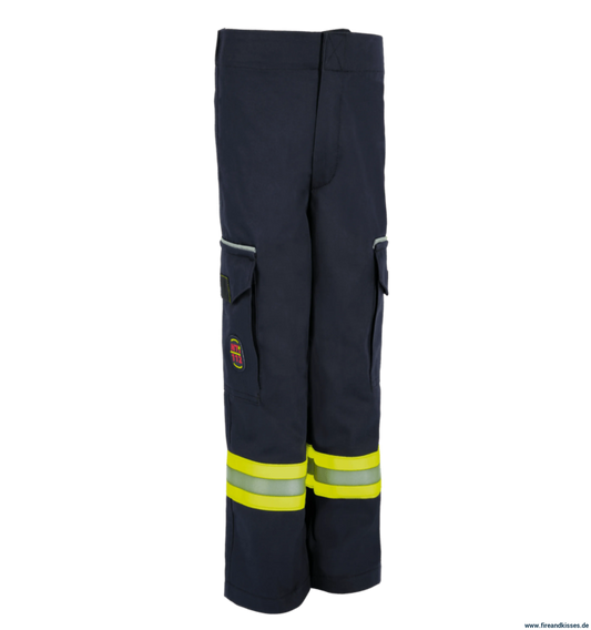 Nti kinderfeuerwehr hose – schwarzblau | passend zur kinderjacke - feuerwehrhose für kinder fireandkisses