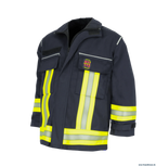 Nti kinderfeuerwehr jacke – schwarzblau | gelb/silber/gelb - hose | feuerwehrhose für kinder fireandisses