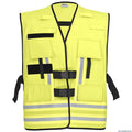 Pacotex funktionsweste / kennzeichnungsweste gelb inklusive 2 x rückenschild & 1 brustschild gelb matt - funktionsweste