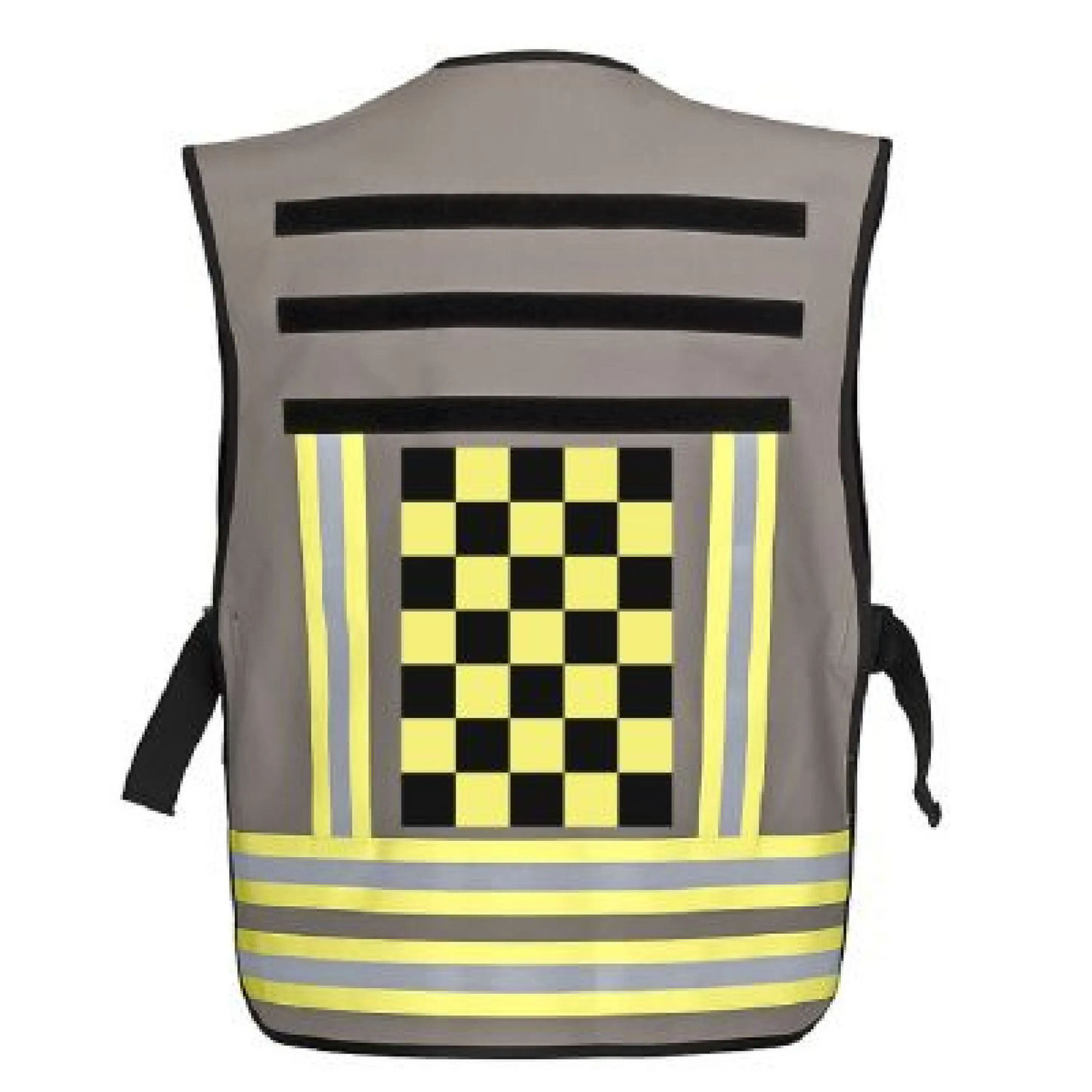 Pacotex® funktionsweste – grau mit gelb-schwarzem karomuster | flugbetrieb & einsatzleitung - weste