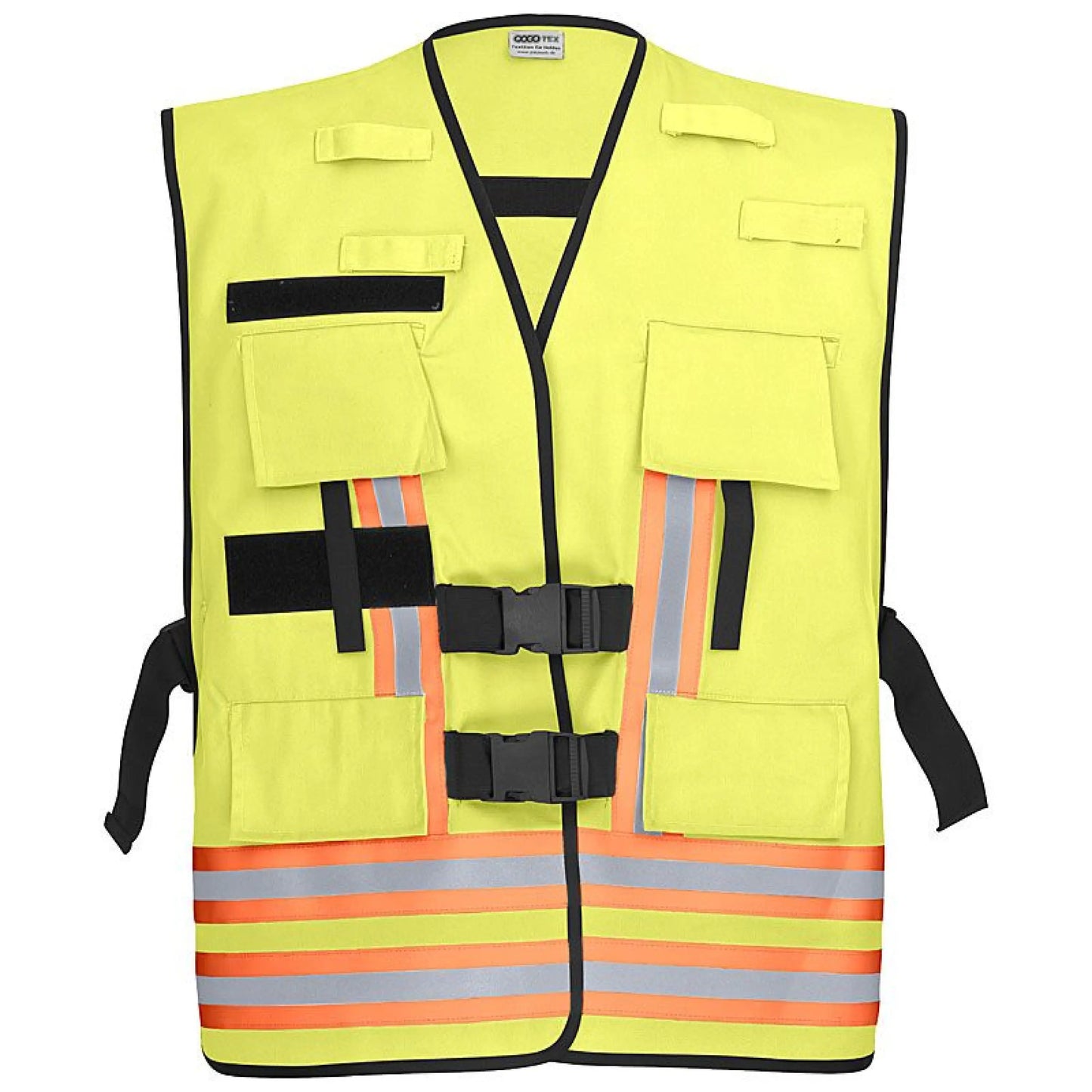 Pacotex® funktionsweste – leuchtgelb mit rot-silber-rot reflexband - pacotex® funktionsweste leuchtgelb