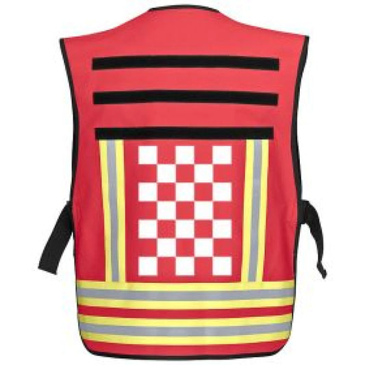 Pacotex® funktionsweste – rot mit weißem karomuster | feuerwehr-einsatzleitung niedersachsen - feuerwehr weste