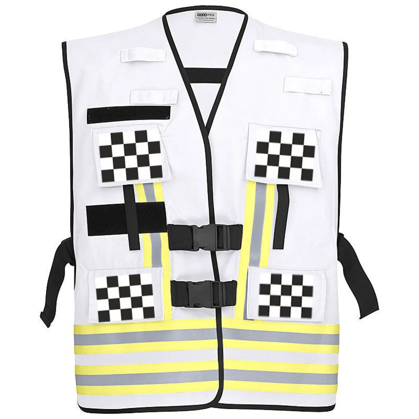 Pacotex® funktionsweste – weiß mit karomuster | einsatzweste für feuerwehr & rettung