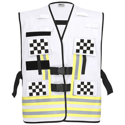 Pacotex® funktionsweste – weiß mit karomuster | einsatzweste für feuerwehr & rettung