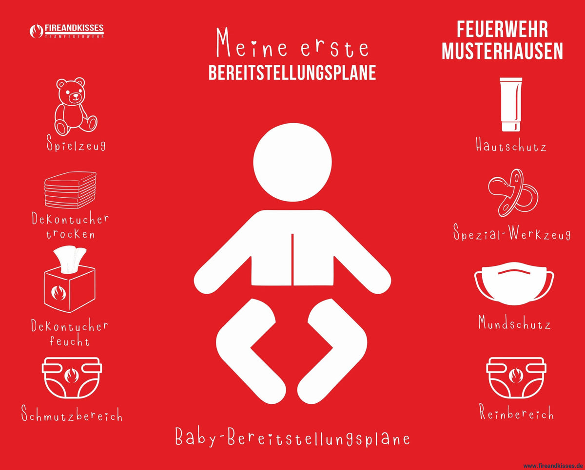 Personalisierbare feuerwehr-babyauflage „bereitstellungsplane“ – wickelunterlage mit namen - bereitstellungsplane