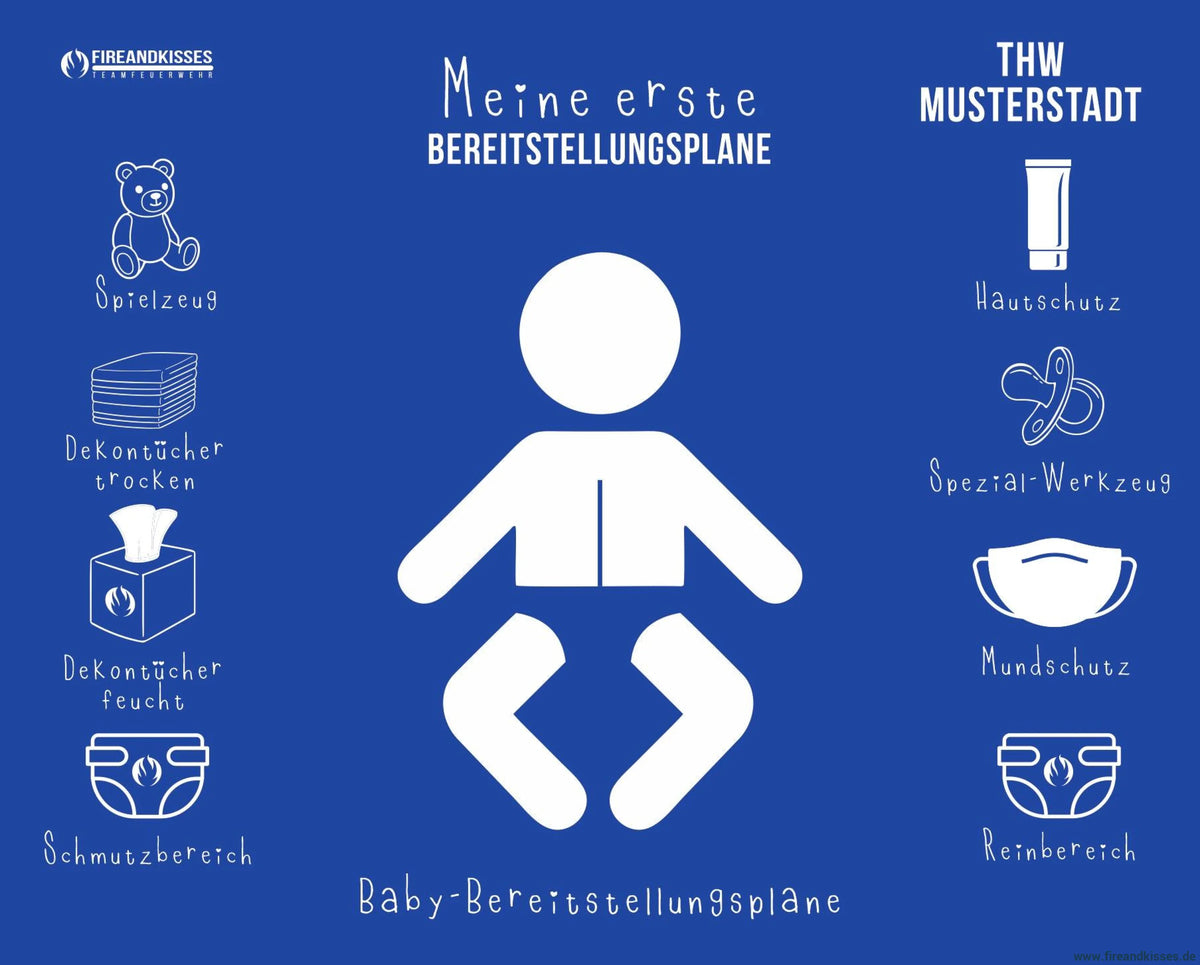 Personalisierbare thw-babyauflage „bereitstellungsplane“ – wickelunterlage mit namen - bereitstellungsplane