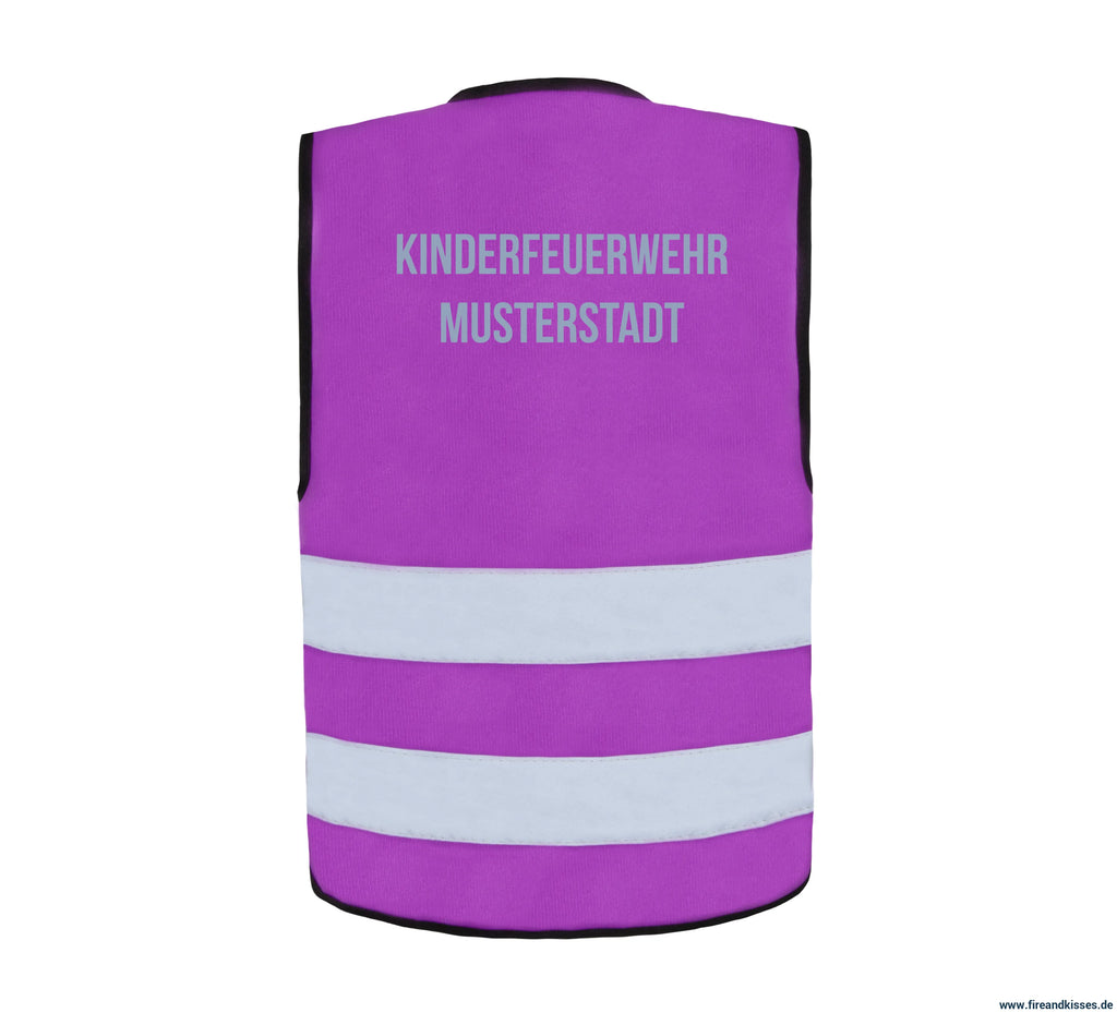 Personalisierte warnweste für kinderfeuerwehr – viele farben verfügbar - warnweste kinderfeuerwehr