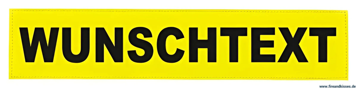 Reflexschild rückenschild wunschtext gelb matt 38 x 8 cm - rückenschild wunschtext