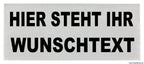 Reflexschild rückenschild wunschtext silber matt 38 x 16 cm - rückenschild wunschtext silber