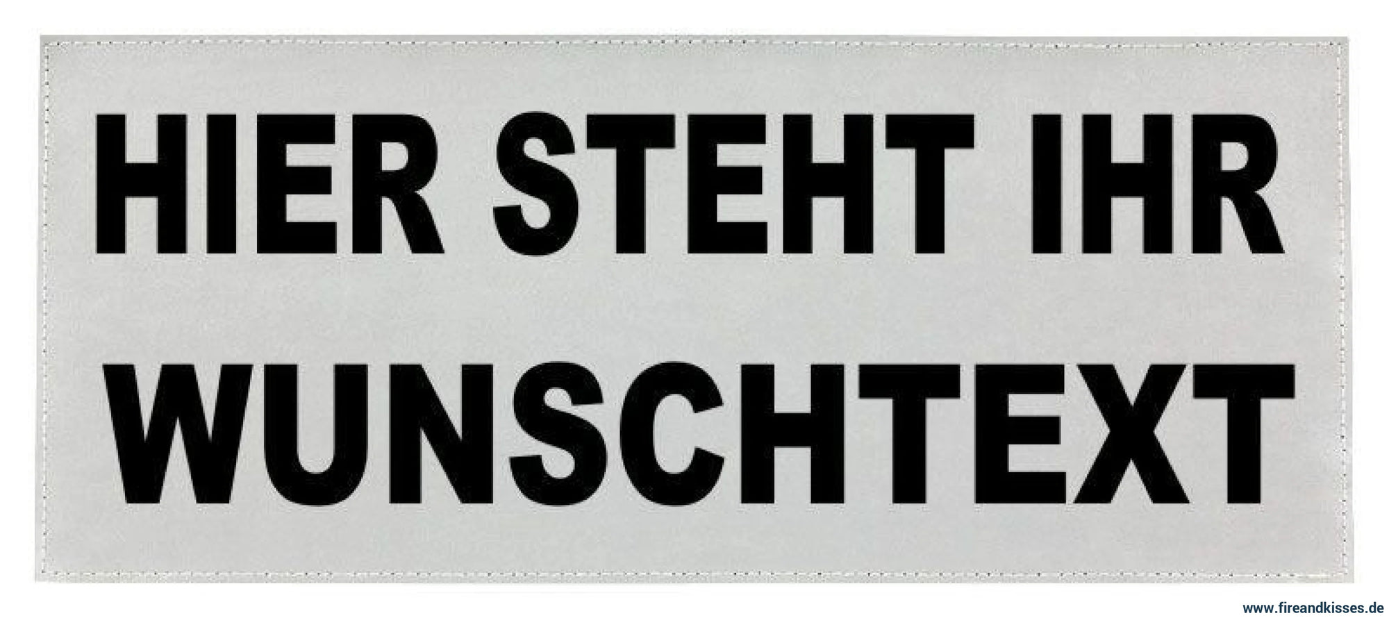 Reflexschild rückenschild wunschtext silber matt 38 x 16 cm - rückenschild wunschtext silber