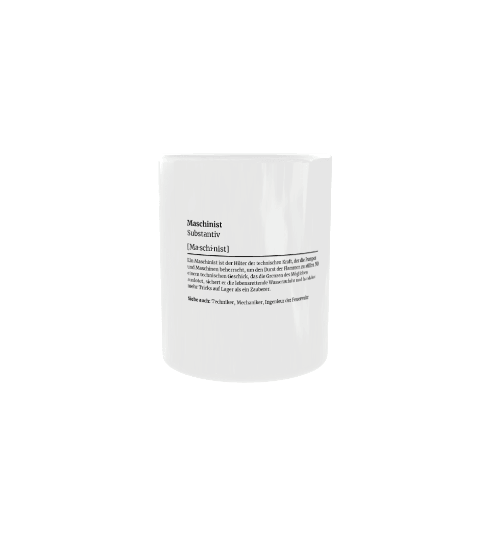 Feuerwehr-Tasse Definition Maschinist - Fireandkisses