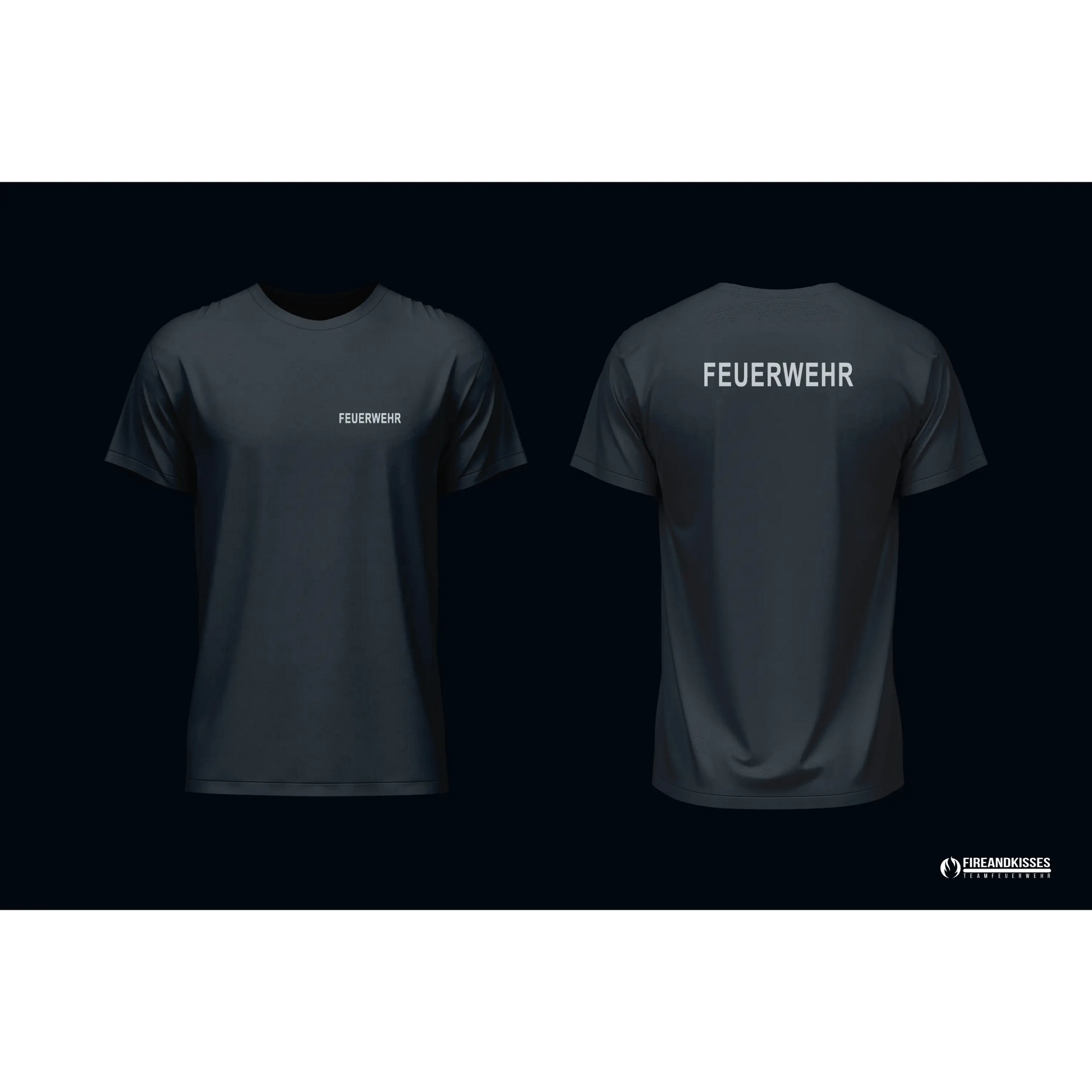 T-shirt feuerwehr schwarz – 100 % baumwolle bedruckt - unsere günstigen klassiker! - xs / reflex - t-shirt feuerwehr