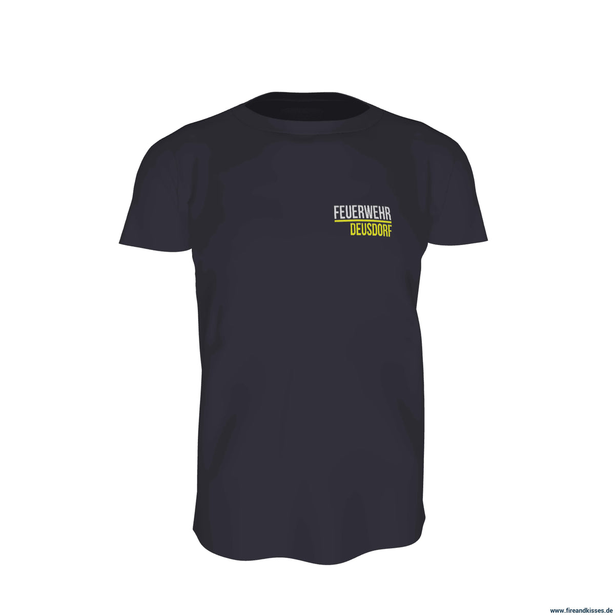 T-shirt navy modell deusdorf individuell bedruckt mit deiner feuerwehr - t-shirt navy modell deusdorf