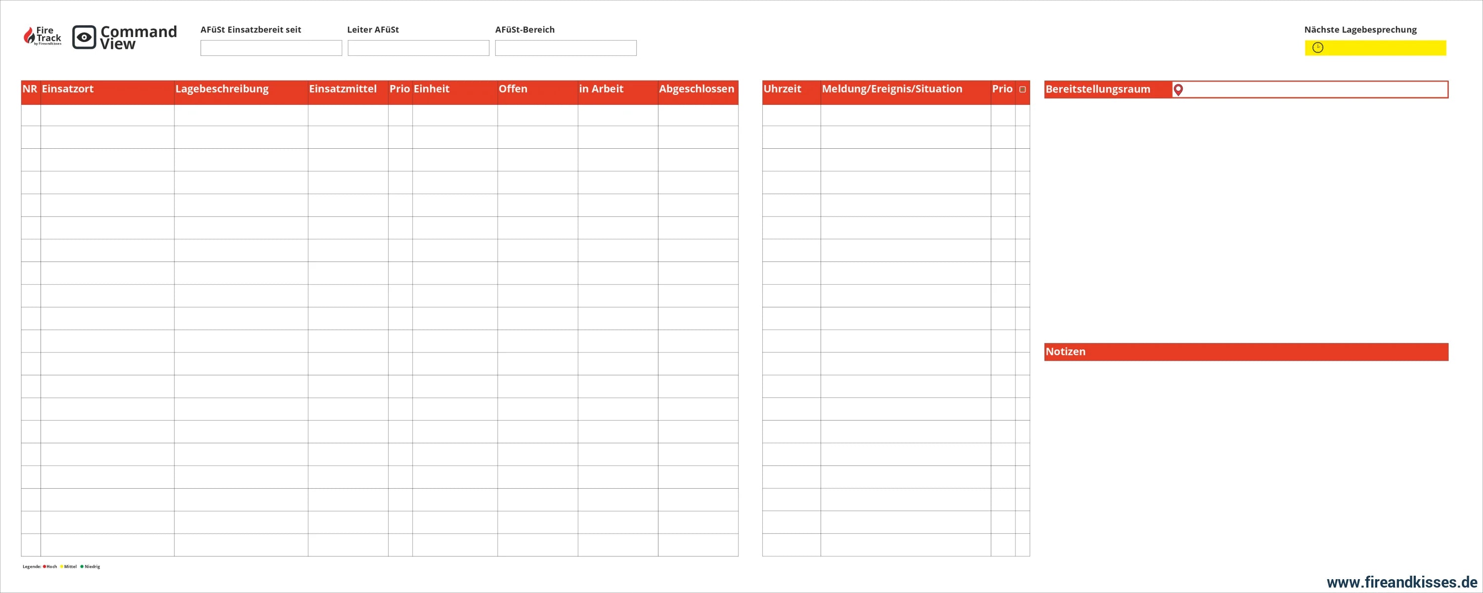 Taktiktafel feuerwehr – firetrack commandview | magnetisches whiteboard für einsatzführung & bos - feuerwehr firetrack