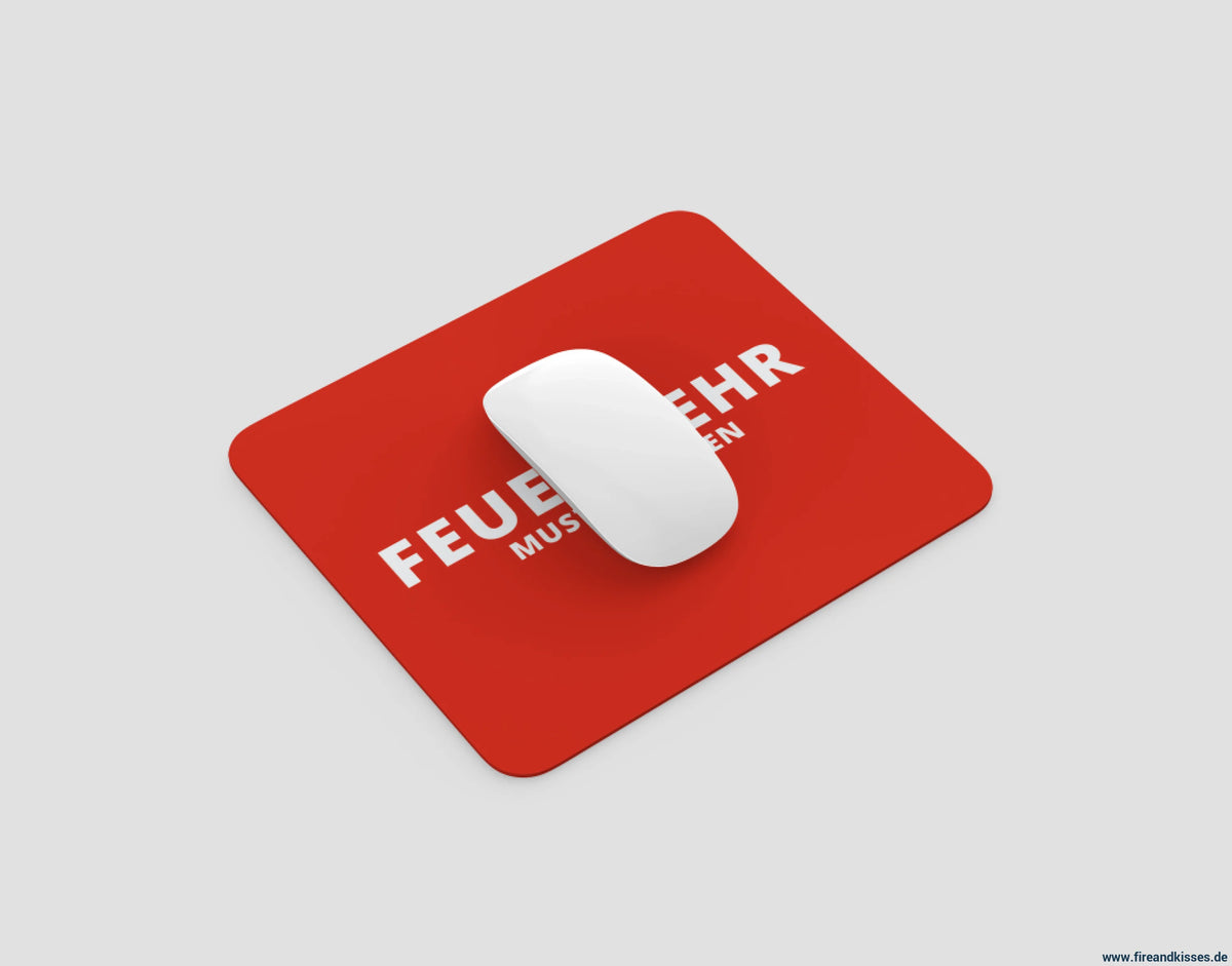 Textil-mousepad 230×190 mm (3 mm) – mit deinem feuerwehr-ortsnamen - mousepad feuerwehr ortsnamen ab 1 stück