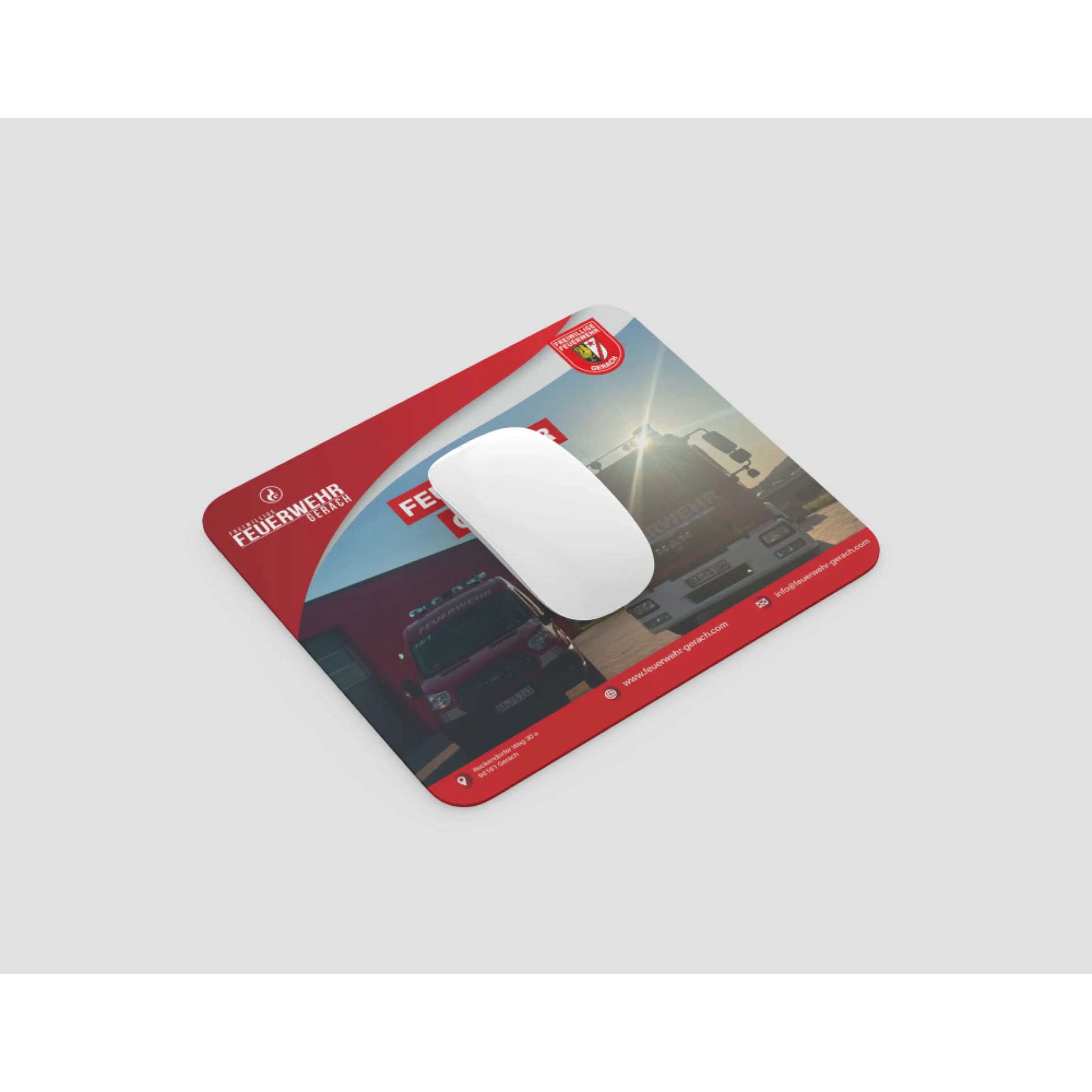 Textil-mousepad mit deinem feuerwehrlogo oder wunschmotiv - mousepad 230×190 mm – ab 1 stück