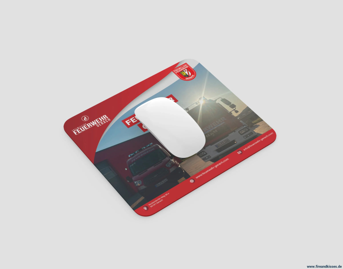 Textil-mousepad mit deinem feuerwehrlogo oder wunschmotiv - mousepad 230×190 mm – ab 1 stück