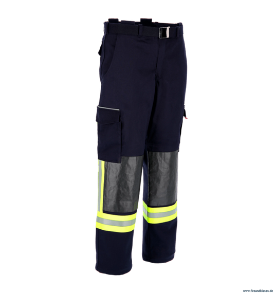 THL Bundhose Baumwolle FR Proban - Technische Hilfeleistung Feuerwehrhose EN 16689 Schwarzblau Normale Größen