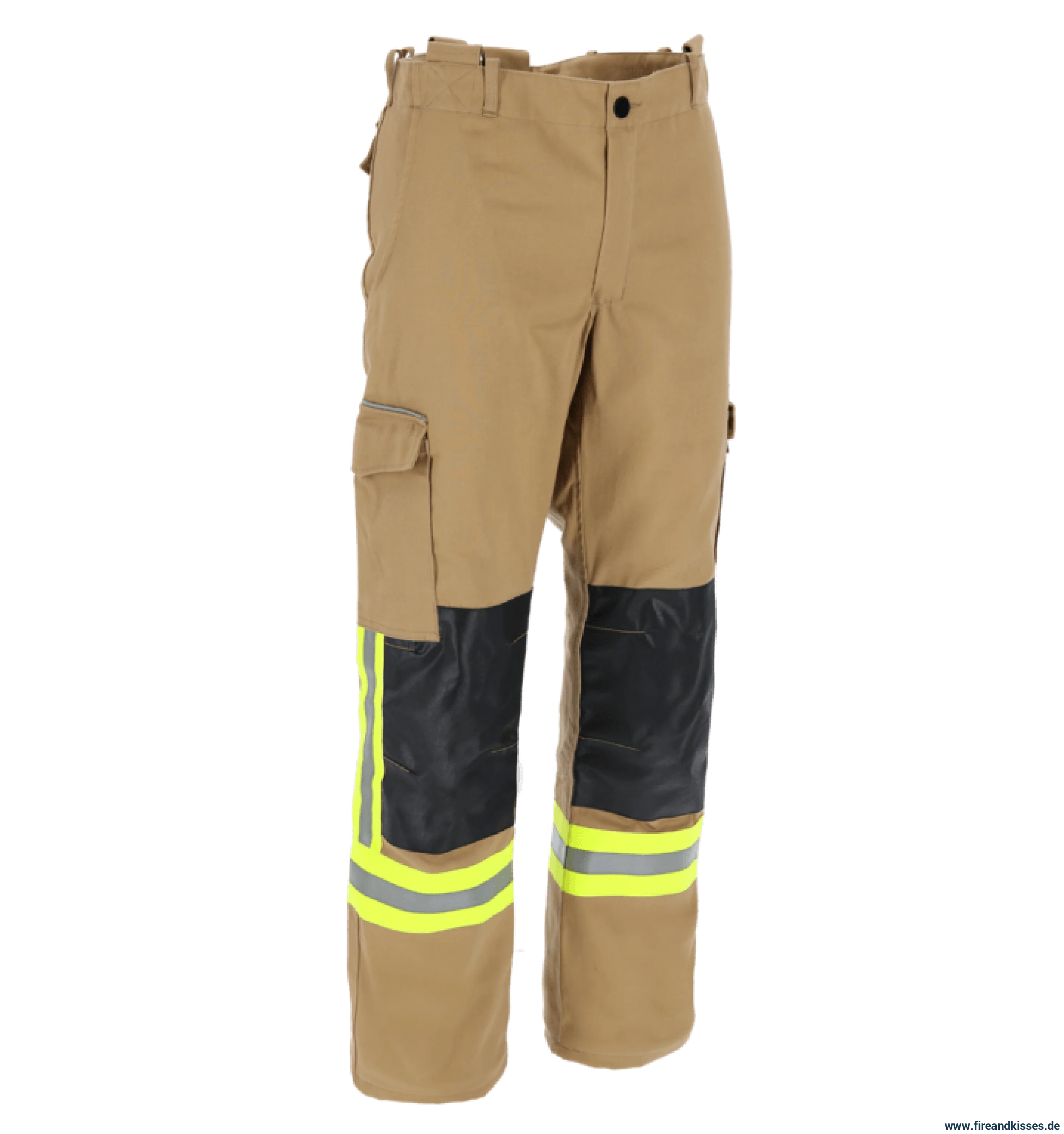 THL Bundhose Baumwolle FR Proban - Technische Hilfeleistung Feuerwehrhose EN 16689 Gold Normale Größen