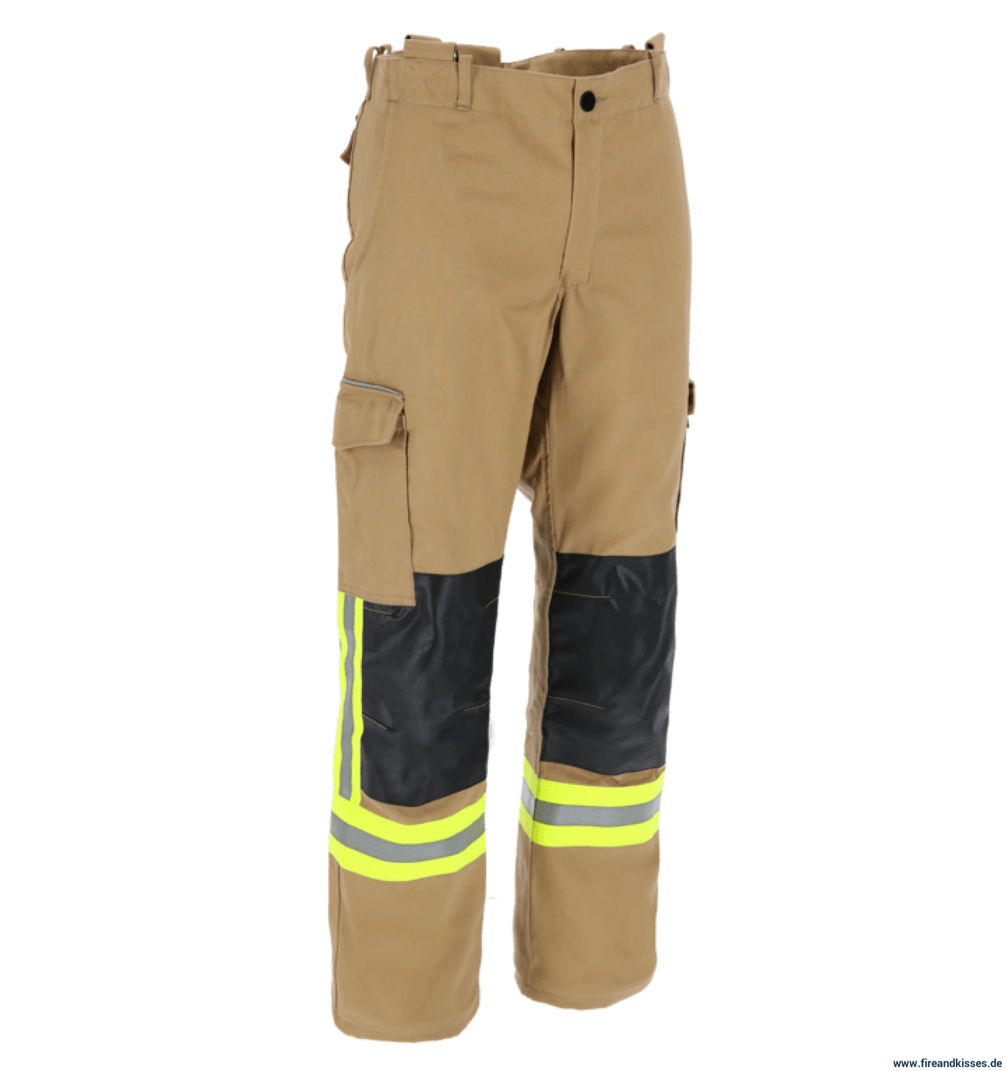 THL Bundhose Baumwolle FR Proban - Technische Hilfeleistung Feuerwehrhose EN 16689 Gold Kurze Größen