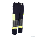 THL Bundhose Kermel/Viskose/Elasthan - Technische Hilfeleistung Feuerwehrhose EN 16689 Schwarzblau/Leuchtgelb Kurze Größen