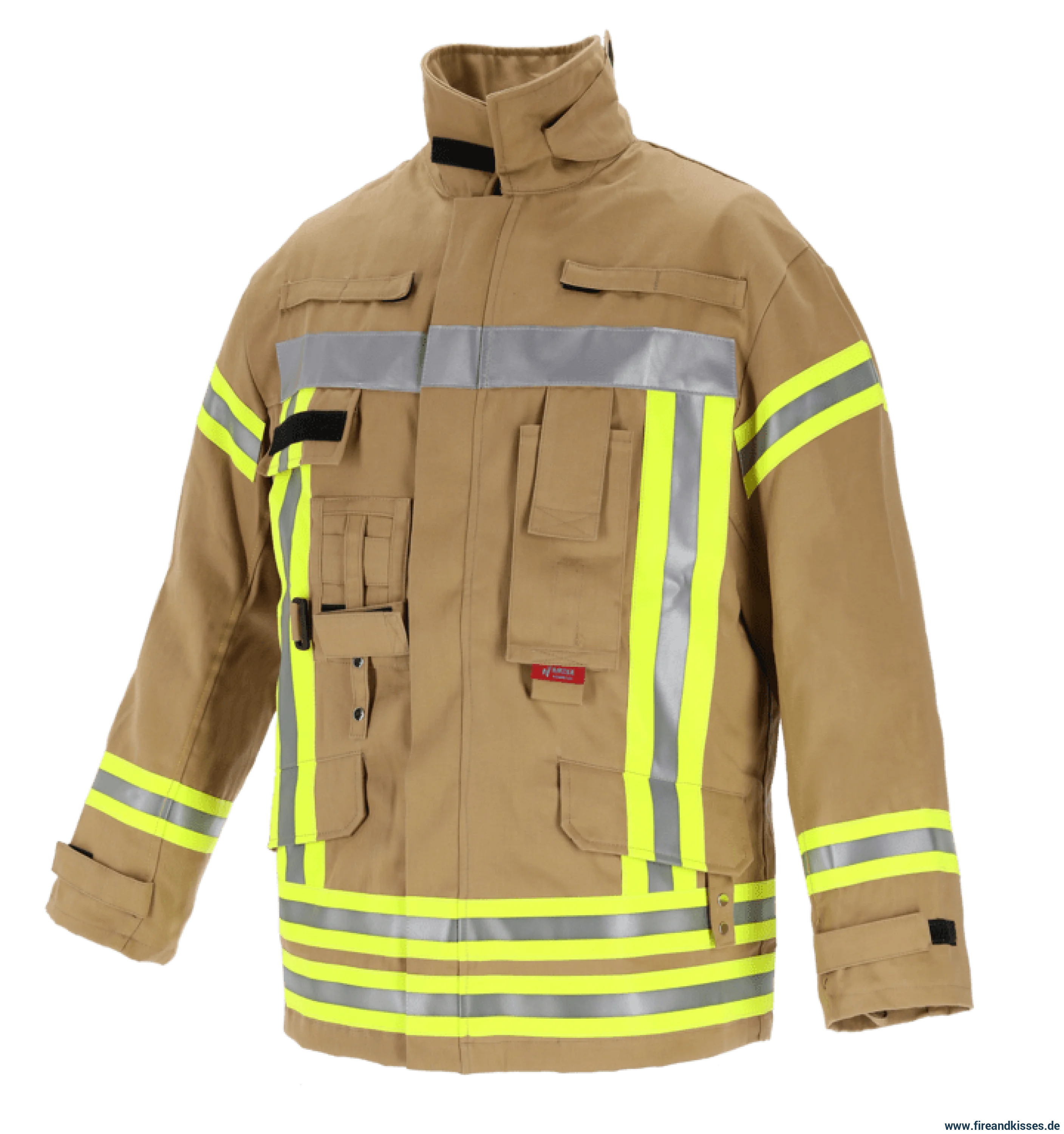 THL Einsatzjacke Baumwolle FR Proban - Technische Hilfeleistung Feuerwehrjacke EN 16689 Gold Kurz Größen