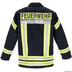 THL Einsatzjacke Baumwolle FR Proban - Technische Hilfeleistung Feuerwehrjacke EN 16689 Schwarzblau Kurz Größen
