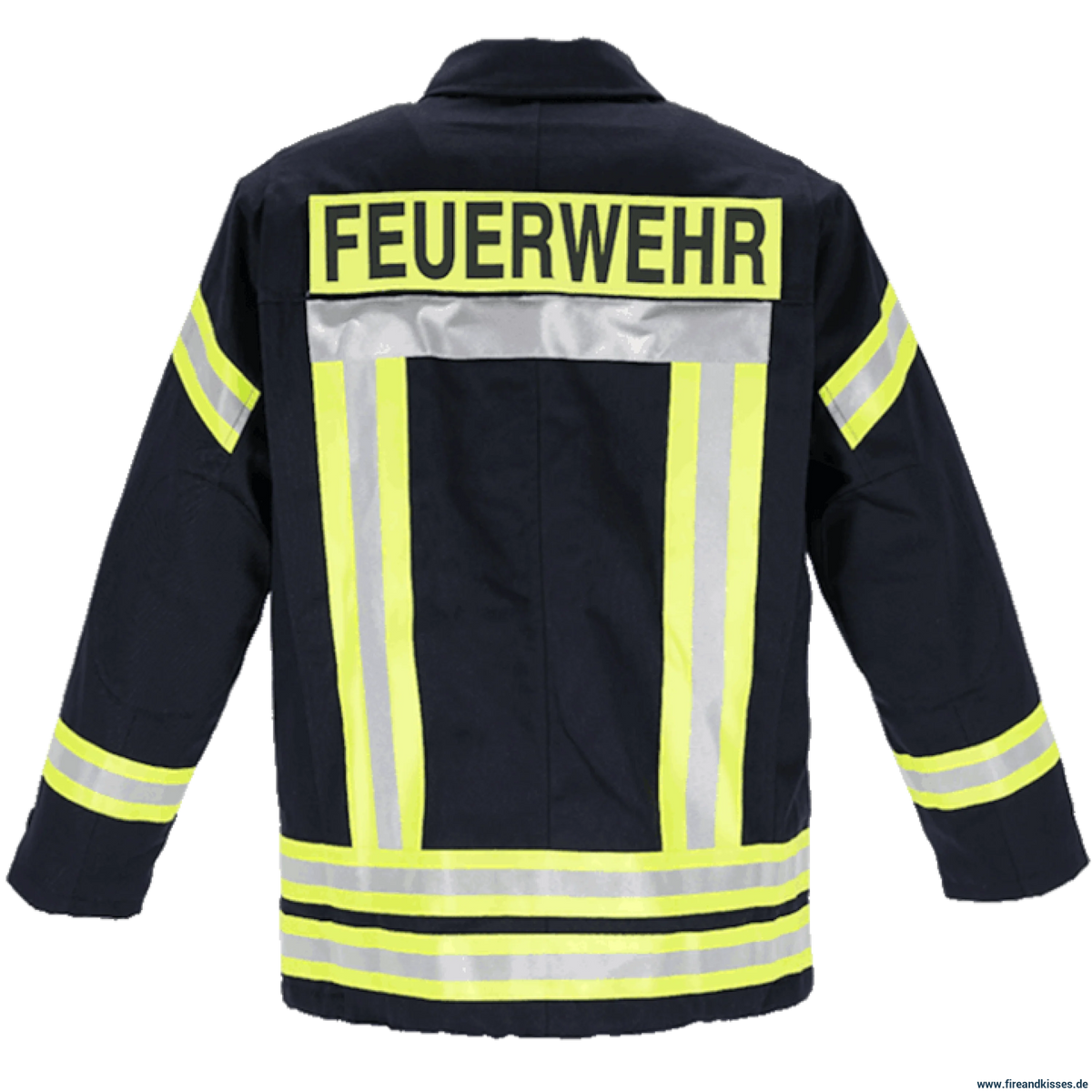 THL Einsatzjacke Baumwolle FR Proban - Technische Hilfeleistung Feuerwehrjacke EN 16689 Schwarzblau Kurz Größen