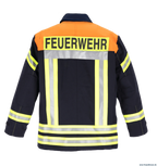 THL Einsatzjacke Kermel/Viskose/Elasthan - Technische Hilfeleistung Feuerwehrjacke EN 16689 Schwarzblau/Leuchtorange Normale Größen