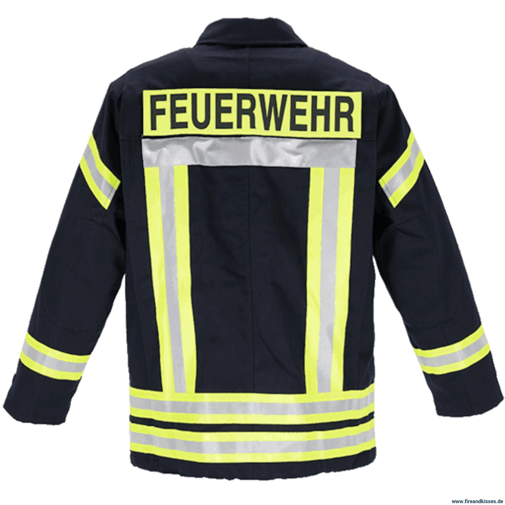 THL Einsatzjacke Kermel/Viskose/Elasthan - Technische Hilfeleistung Feuerwehrjacke EN 16689 Schwarzblau Kurz Größen