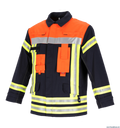 THL Einsatzjacke Kermel/Viskose/Elasthan - Technische Hilfeleistung Feuerwehrjacke EN 16689 Schwarzblau/Leuchtorange Normale Größen