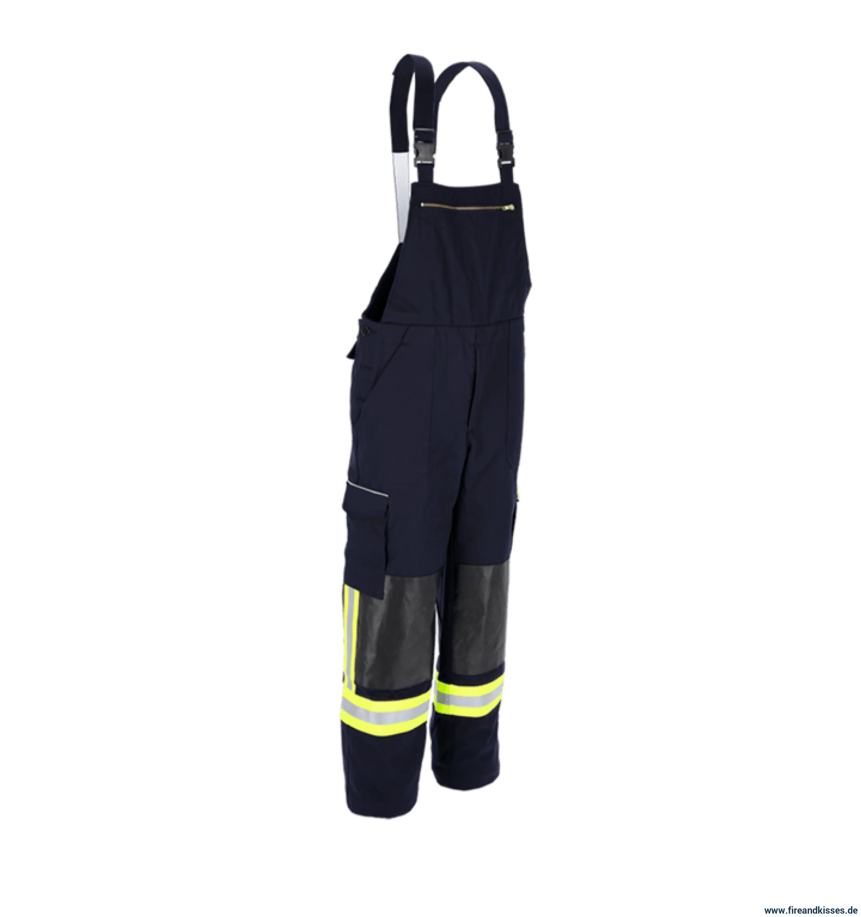 THL Latzhose Baumwolle FR Proban - Technische Hilfeleistung Feuerwehrhose EN 16689 Schwarzblau Normale Größen