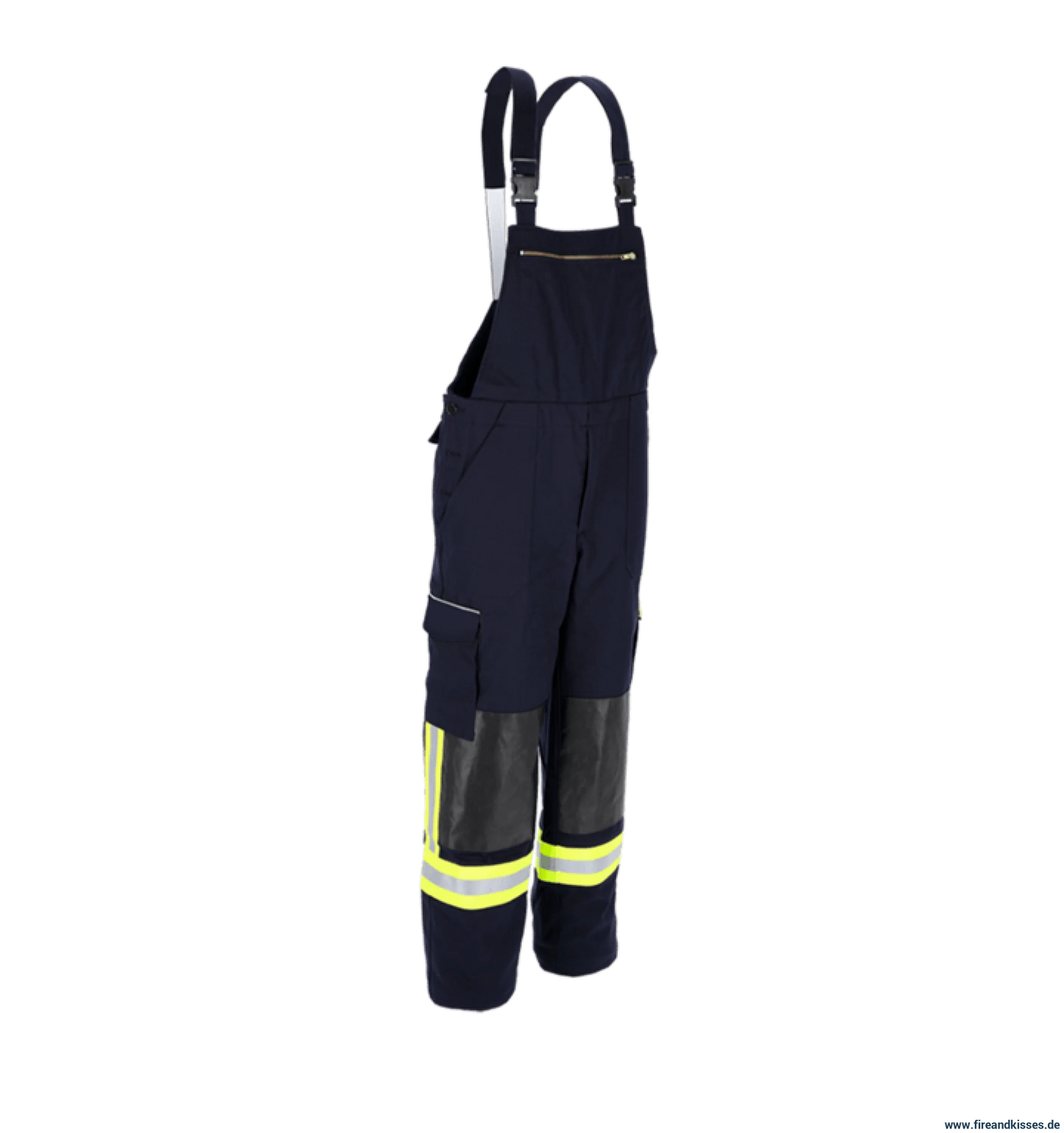 THL Latzhose Baumwolle FR Proban - Technische Hilfeleistung Feuerwehrhose EN 16689 Schwarzblau Lange Größen