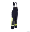 THL Latzhose Baumwolle FR Proban - Technische Hilfeleistung Feuerwehrhose EN 16689 Schwarzblau/Leuchtgelb Normale Größen