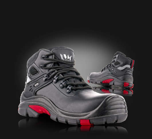 VM Footwear DALLAS Sicherheitsstiefel S3 aus schwarzem Vollleder