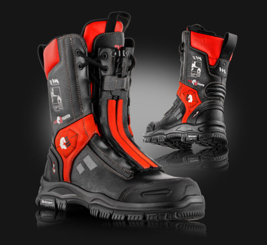 VM Footwear RED FIGHTER Feuerwehrstiefel S3 in Schwarz und Rot