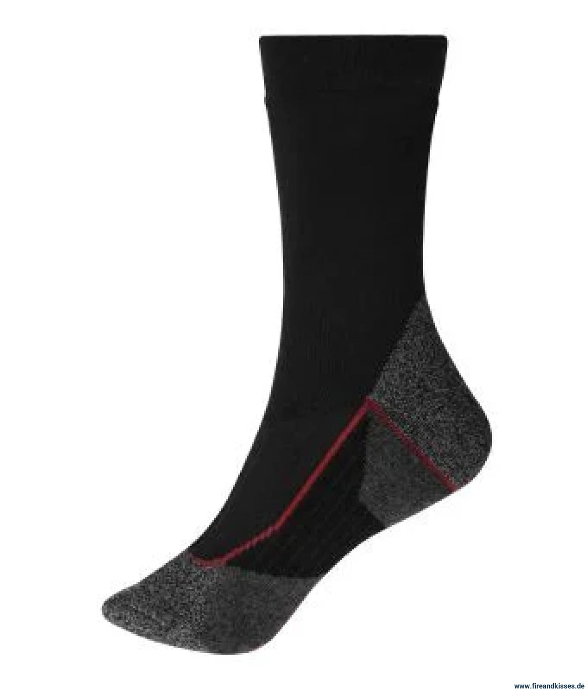 Worker socks warm (black/red) – wärmende feuerwehr-einsatzsocke für stiefel und kalte dienste